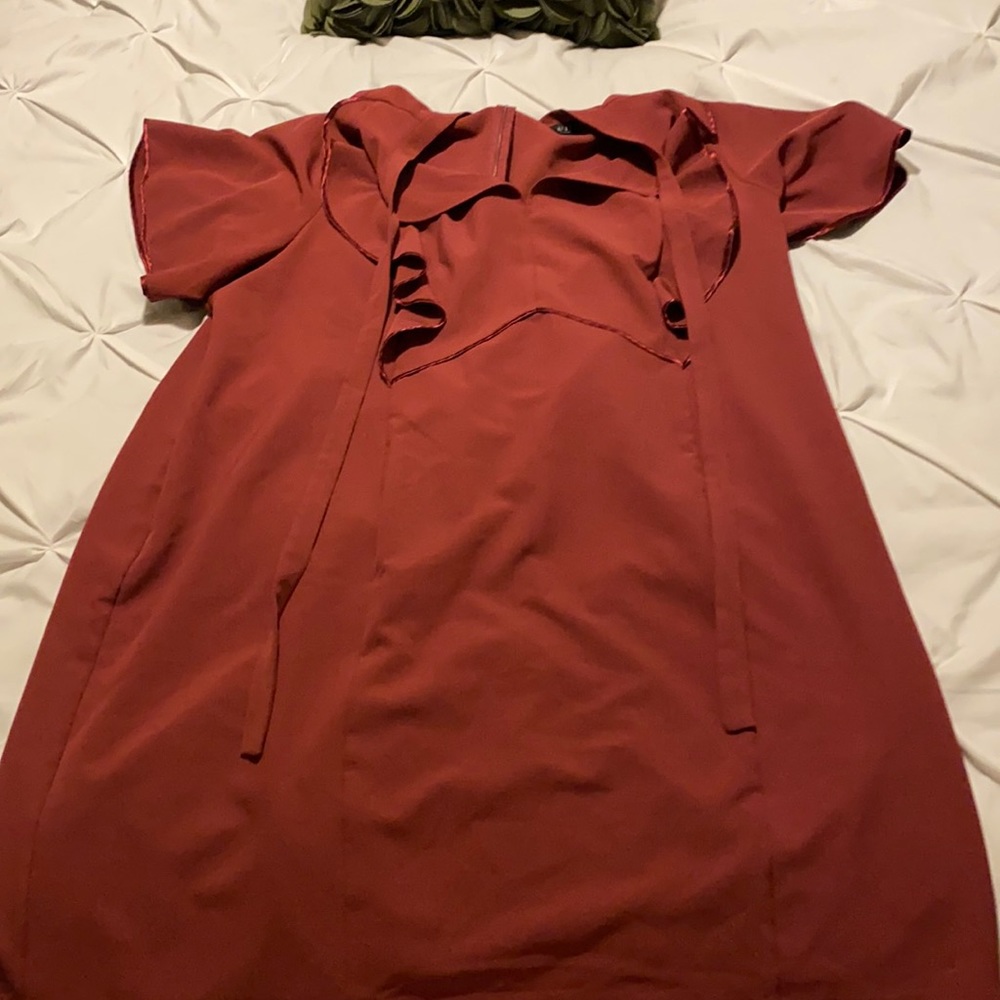 ELOQUII burgundy cocktail dress 28W